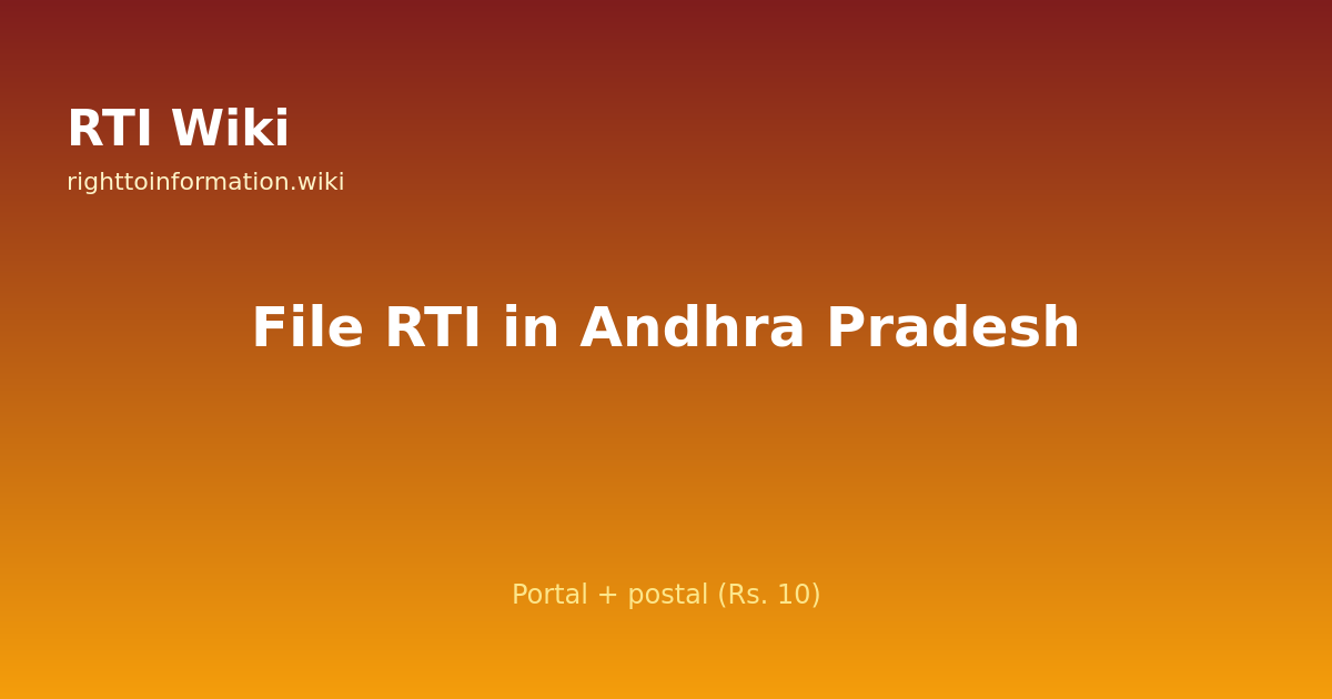 How to file RTI in Andhra Pradesh — RTI Wiki 