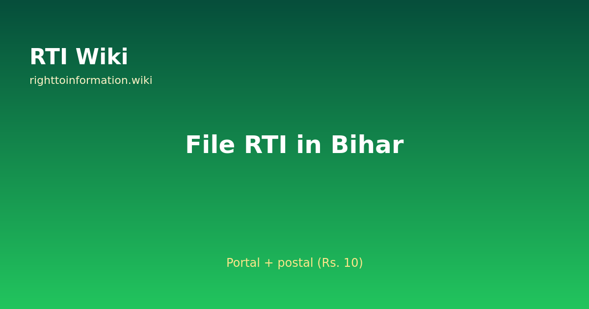 How to file RTI in Bihar — RTI Wiki 