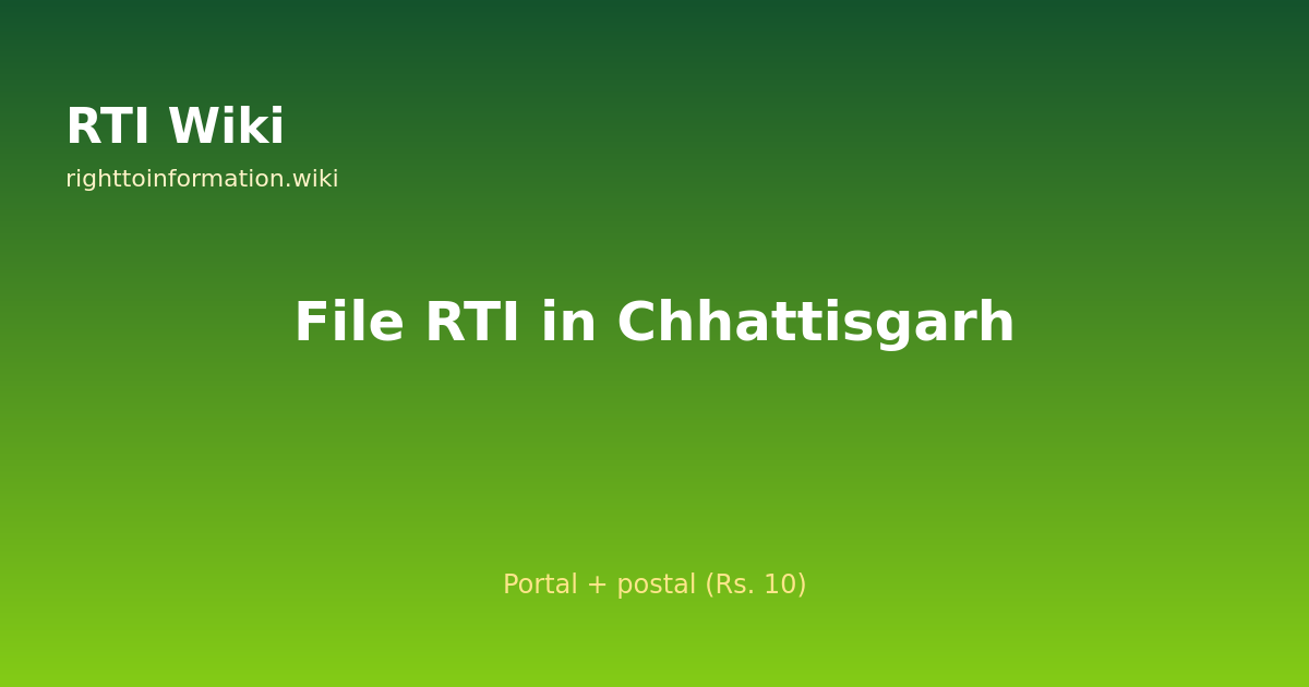 How to file RTI in Chhattisgarh — RTI Wiki 