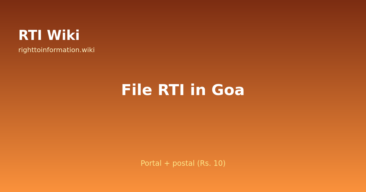 How to file RTI in Goa — RTI Wiki 
