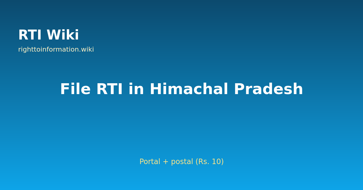 How to file RTI in Himachal Pradesh — RTI Wiki 