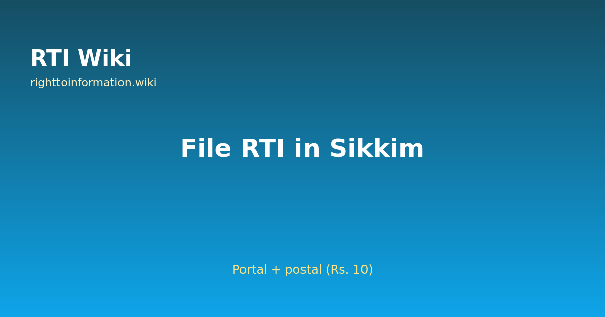 How to file RTI in Sikkim — RTI Wiki 