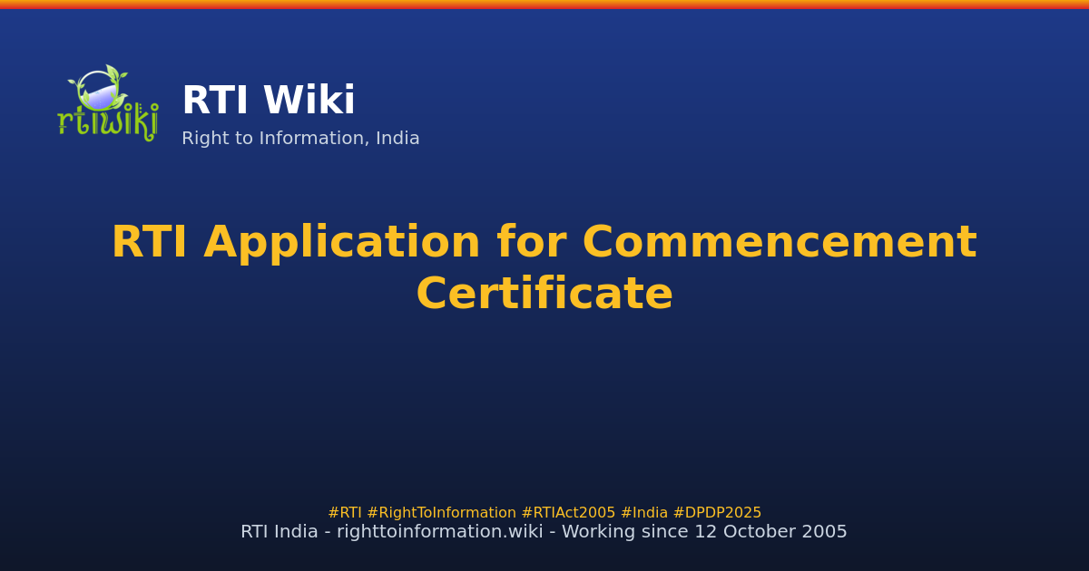 guide / applicant / application / sample / commencement — RTI Wiki
