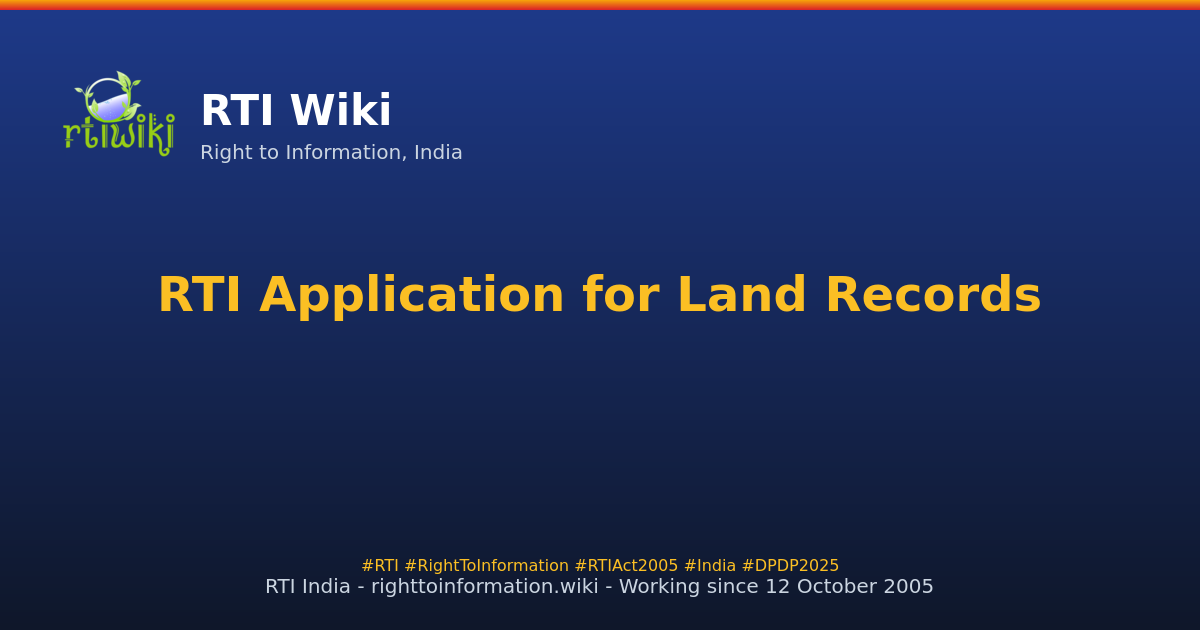 guide / applicant / application / sample / owner-land — RTI Wiki