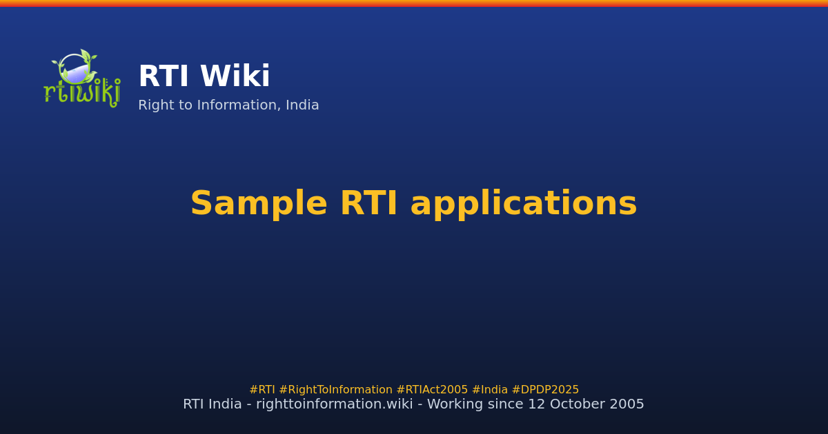 guide / applicant / application / sample / start — RTI Wiki