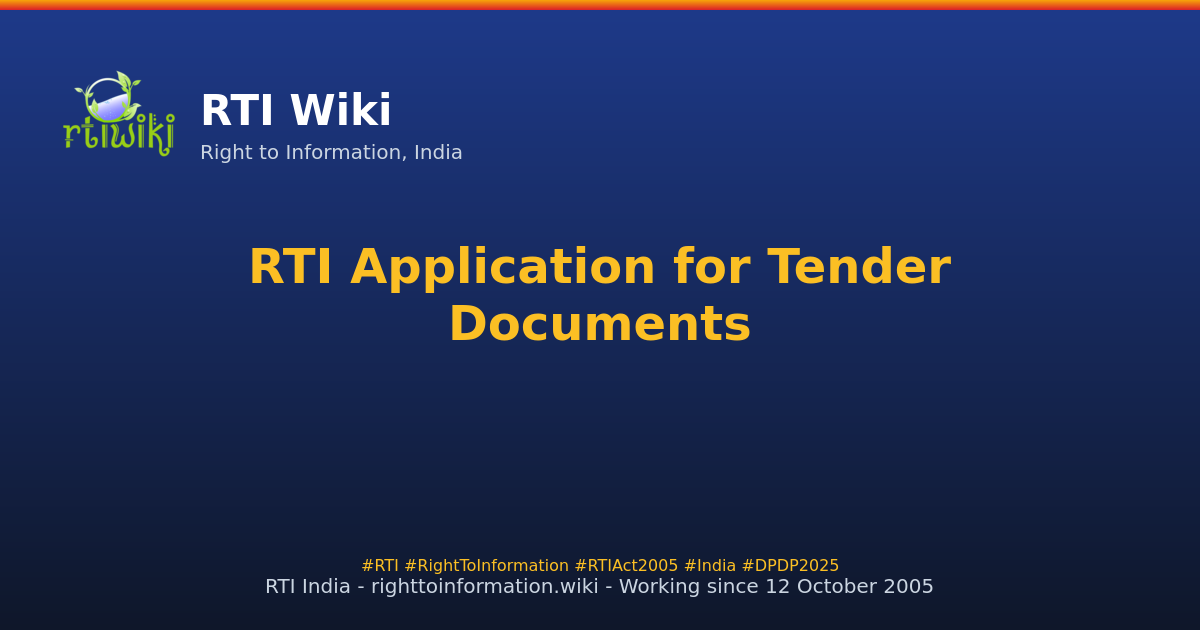 guide / applicant / application / sample / tender — RTI Wiki
