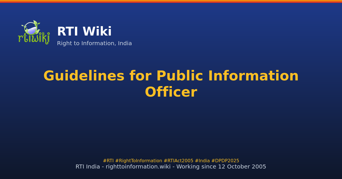 guide / guidelines-for-public-information-officer — RTI Wiki
