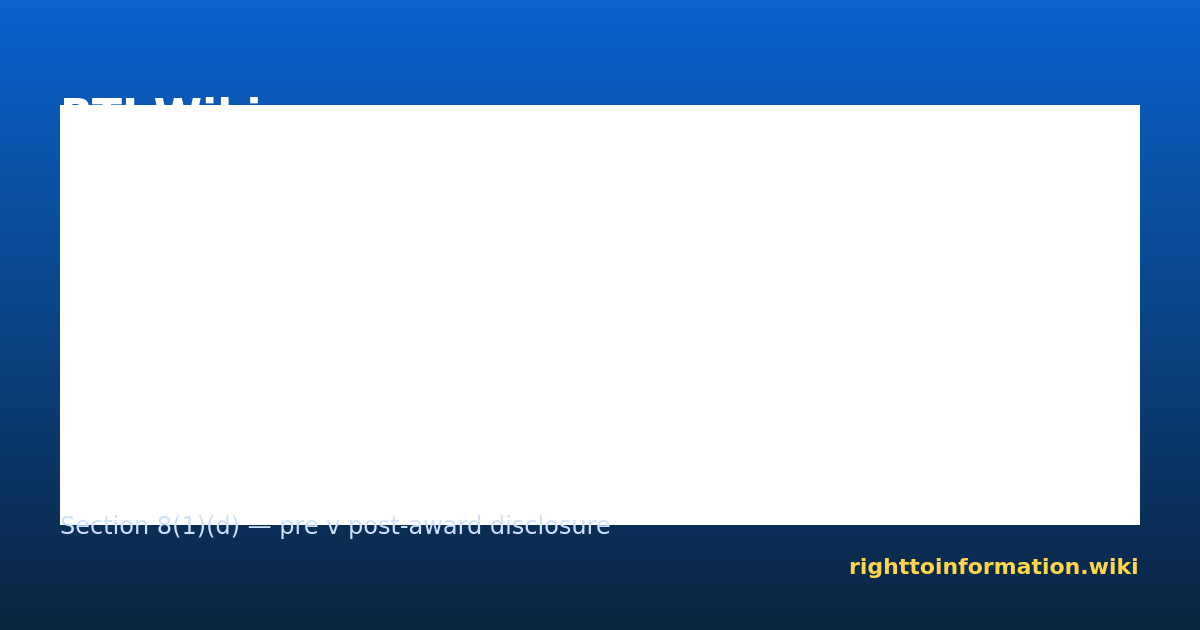 Tender / contract RTI — RTI Wiki