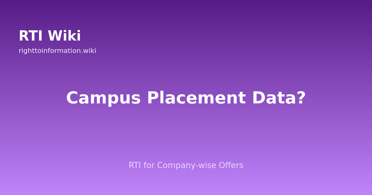 RTI for campus placement — RTI Wiki