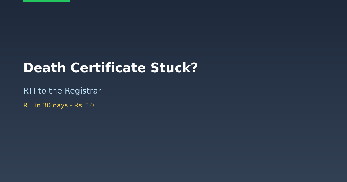 RTI for death certificate — RTI Wiki