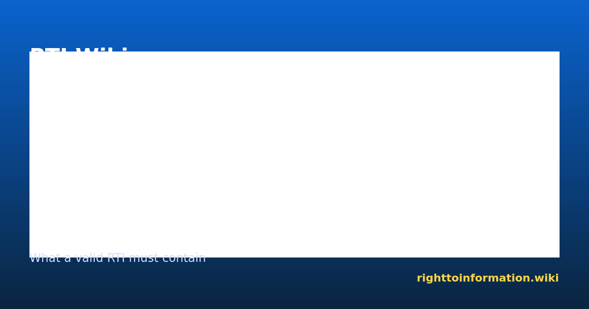 RTI Form Format — what a valid RTI application must contain (2026)